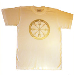 Футболка белая с серебряным пентаклем Луны. Остался только размер XL(50).