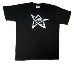 Футболка черная с серебряным пентаклем Древних, некрономикон