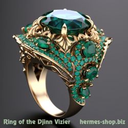 Ring of the Djinn Vizier, Кольцо богатства, Браслет с  джинном, Кольцо Силахов, Артефакты Гермеса купить, амулеты, обереги, талисманы